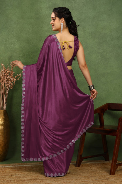 Fancy Embellishment Lycra Saree