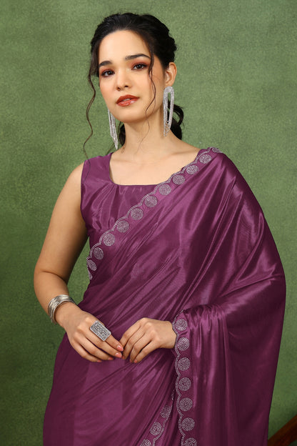 Fancy Embellishment Lycra Saree