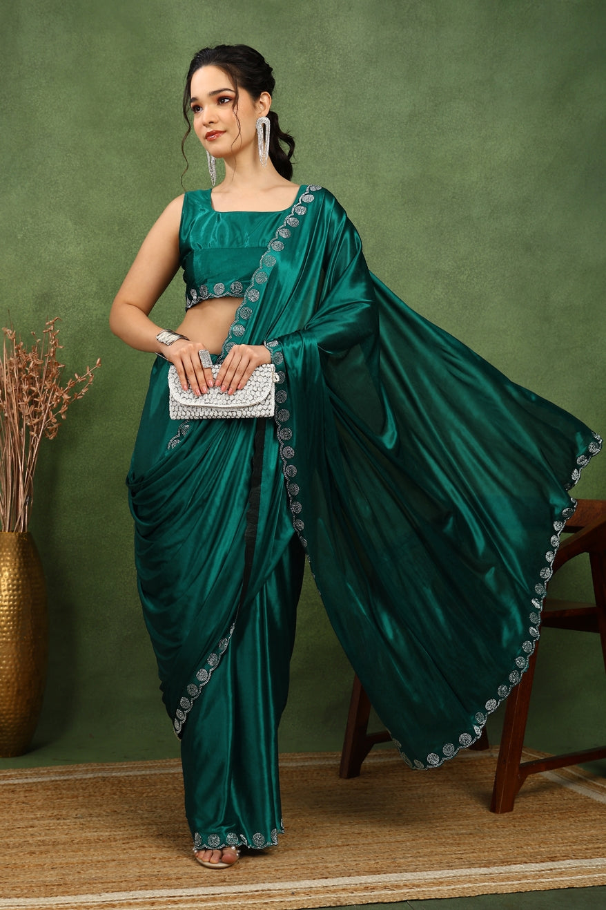 Fancy Embellishment Lycra Saree