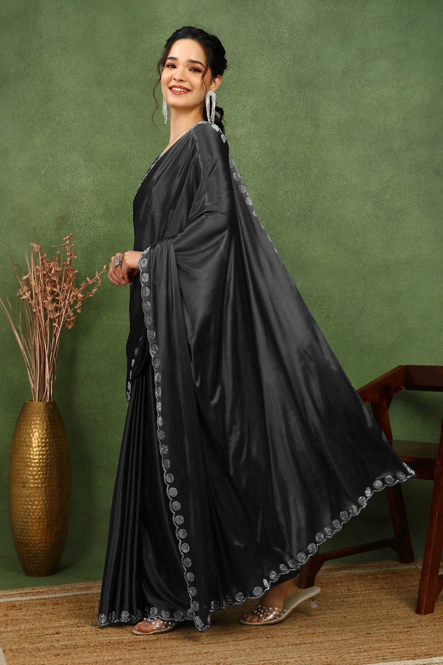 Fancy Embellishment Lycra Saree