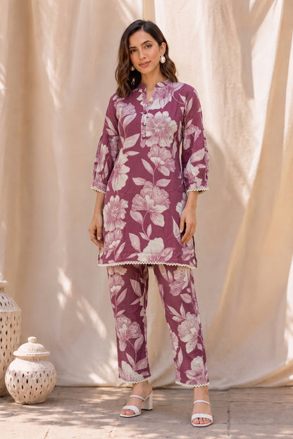 Viscose Rayon Floral Print Co-Ord Set
