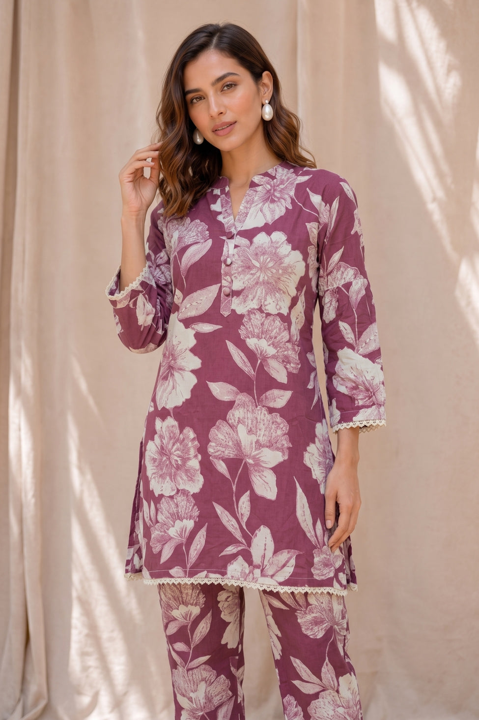 Viscose Rayon Floral Print Co-Ord Set