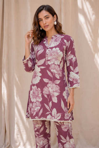 Viscose Rayon Floral Print Co-Ord Set