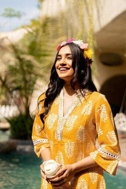 Elegant Cotton Blend Block Printed Co-Ord Set