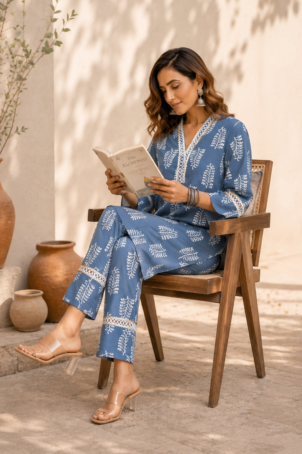 Elegant Cotton Blend Block Printed Co-Ord Set