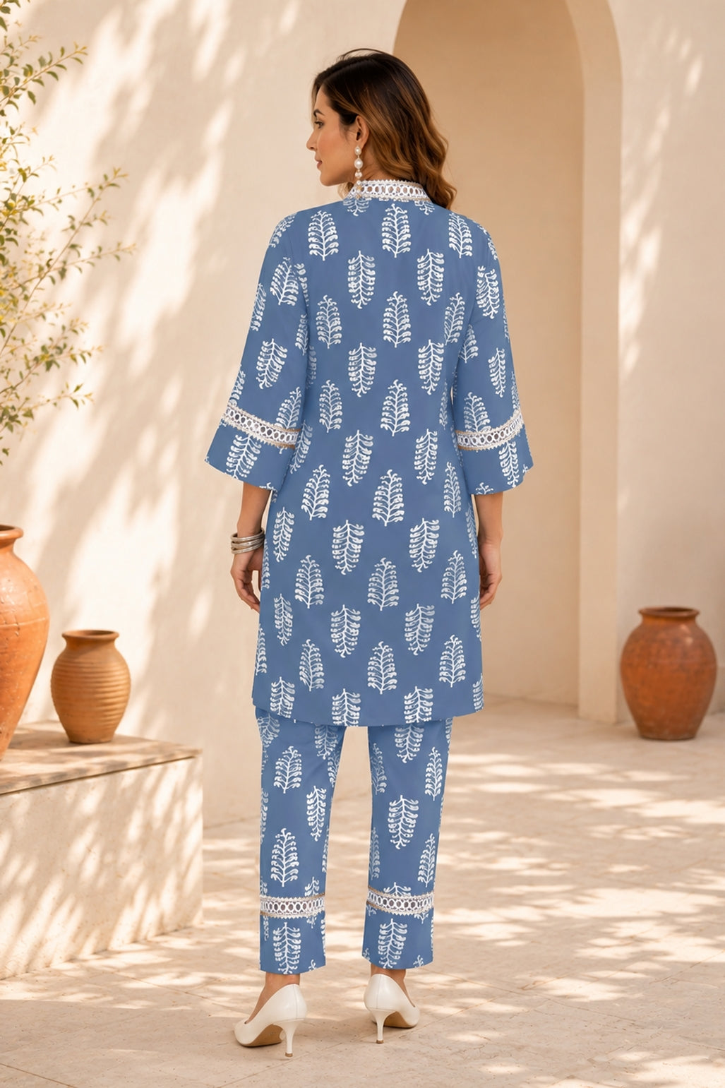 Elegant Cotton Blend Block Printed Co-Ord Set