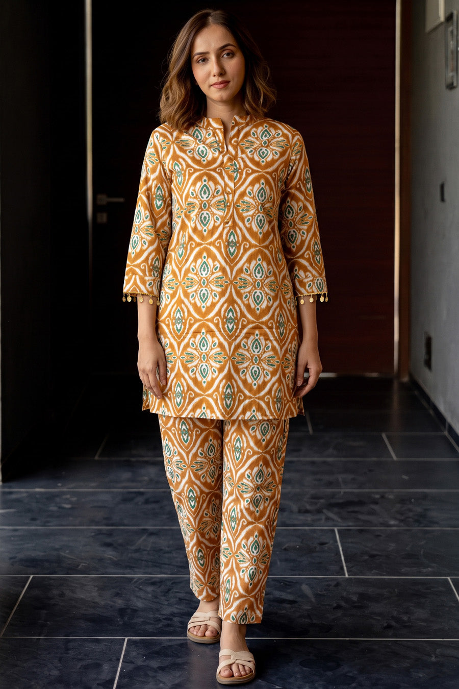 Latest Geometric Print Cotton Co-ord Set