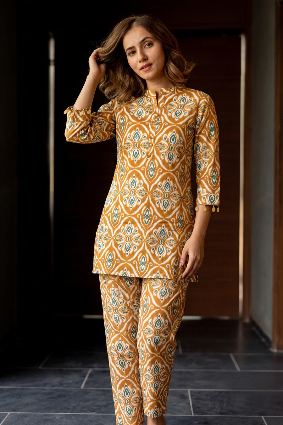 Latest Geometric Print Cotton Co-ord Set