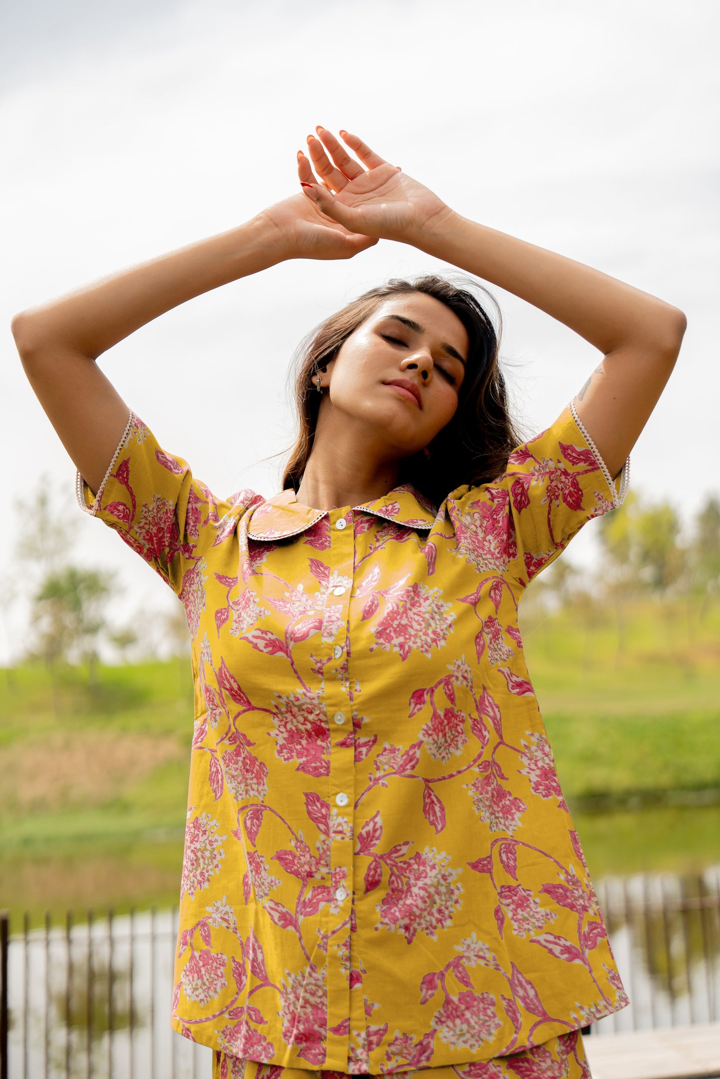 Dreamy Tropical flower Night Suit Set