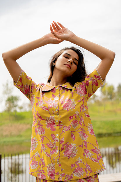 Dreamy Tropical flower Night Suit Set