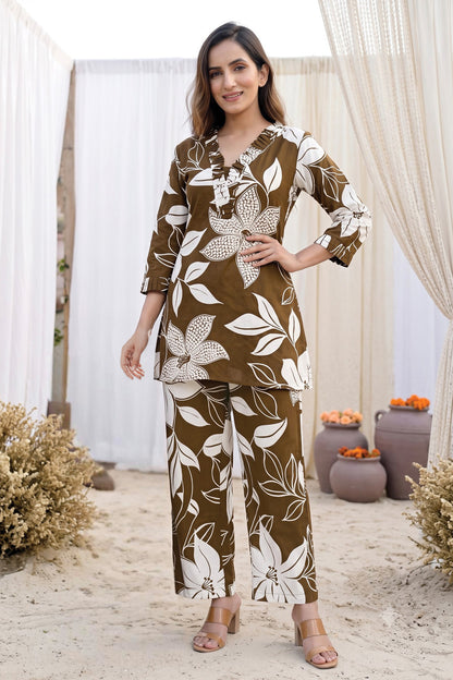 Floral Print Pure Cotton Co-Ord Set