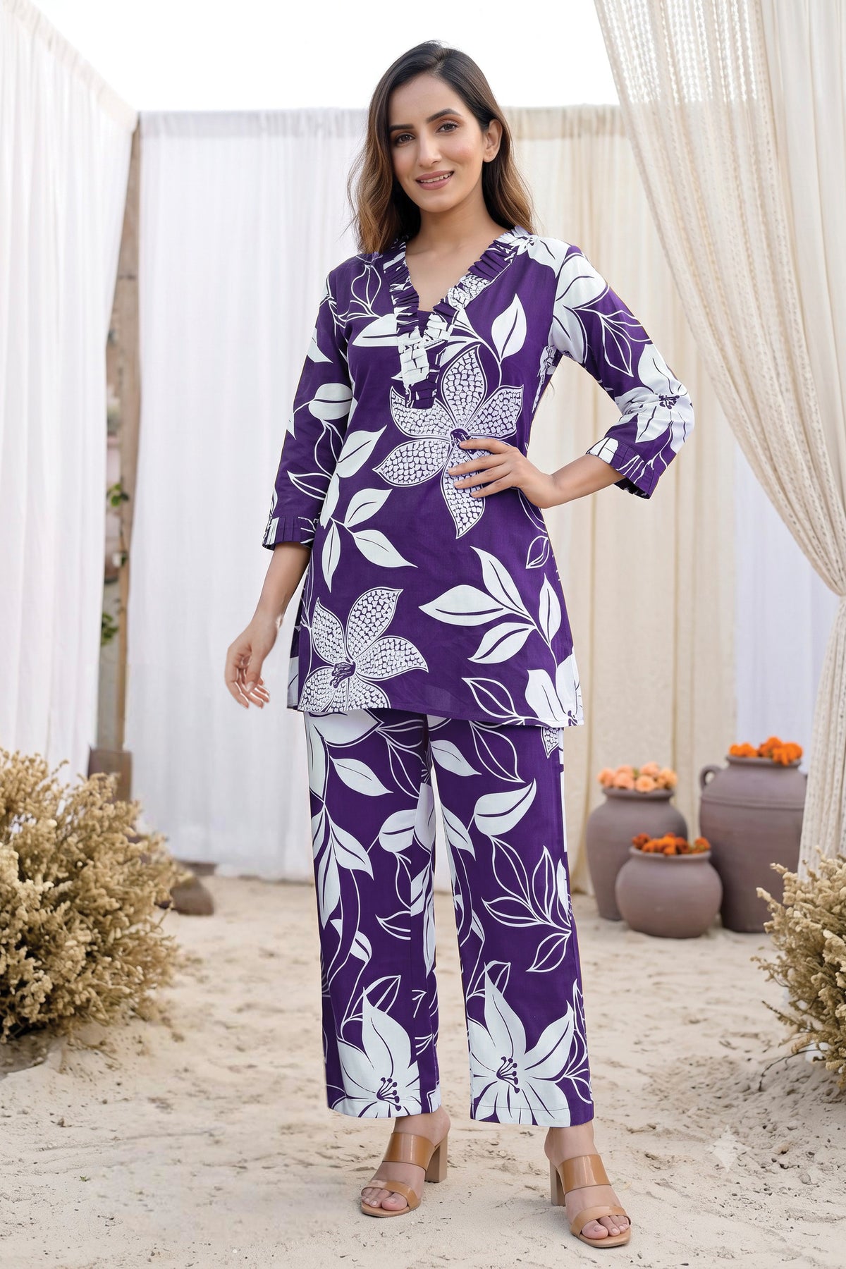 Floral Print Pure Cotton Co-Ord Set