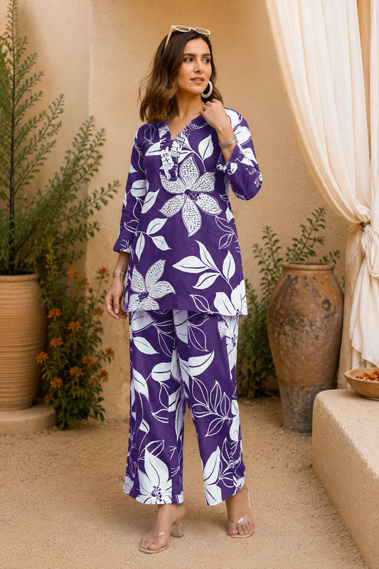 Floral Print Pure Cotton Co-Ord Set