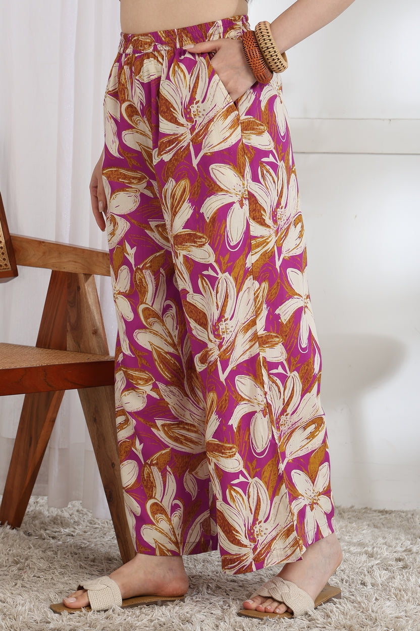 Floral Printed Cotton Night Suit