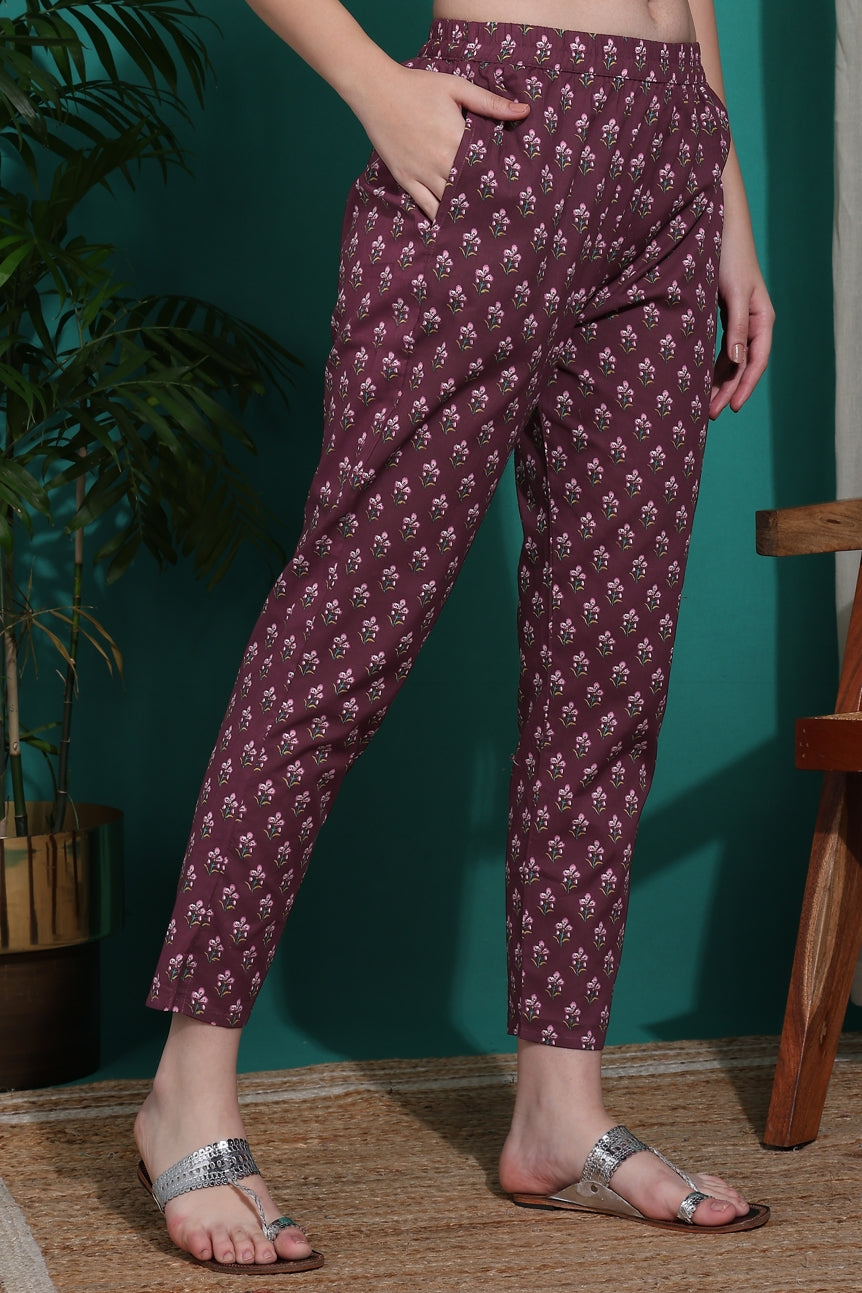 Tropical Floral Print Pure Cotton Kurta Set with dupatta