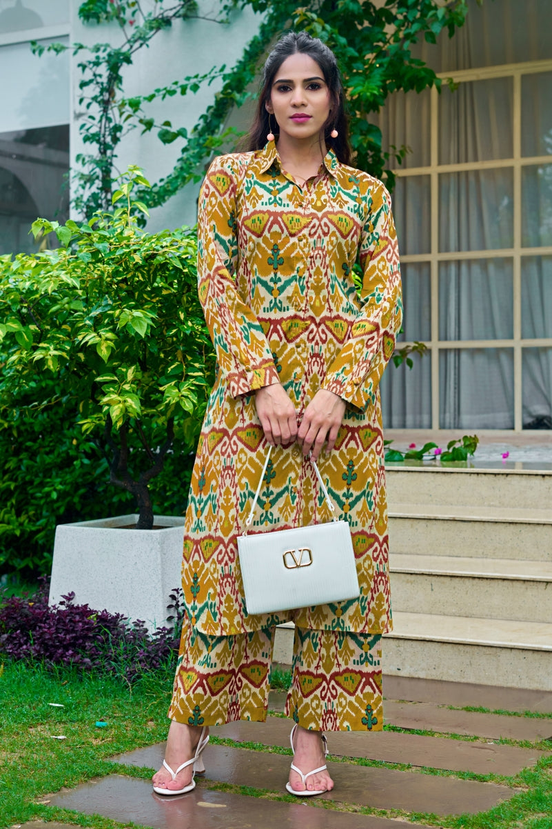 Dreamy Ikkat Printed Cotton Co-Ords