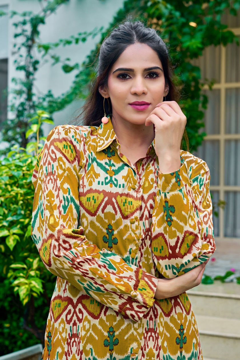 Dreamy Ikkat Printed Cotton Co-Ords