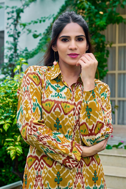 Dreamy Ikkat Printed Cotton Co-Ords