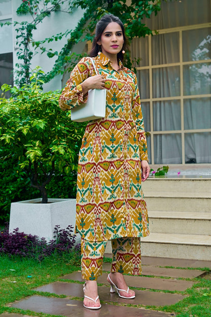 Dreamy Ikkat Printed Cotton Co-Ords