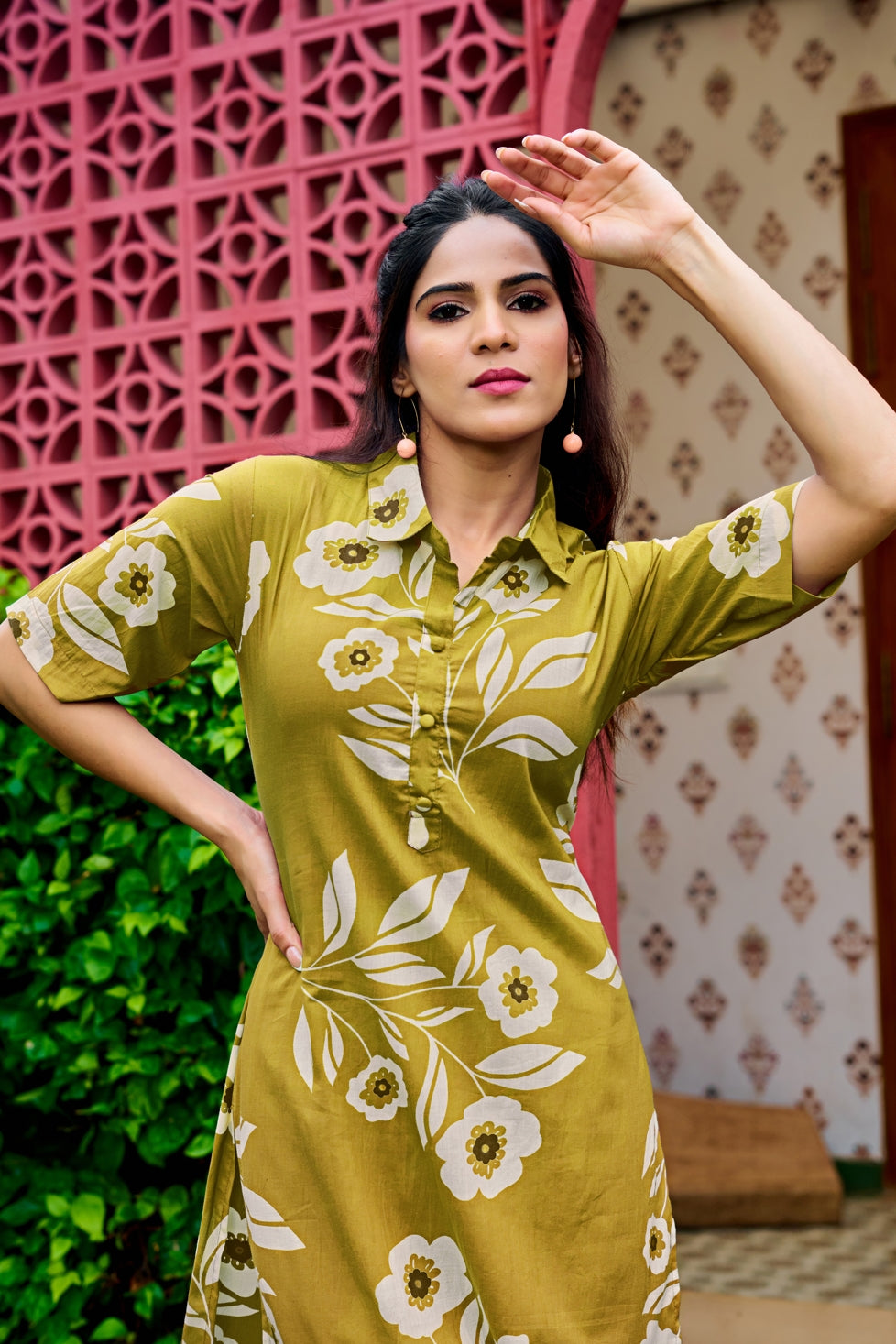 Tropical Floral Printed Cotton Co-Ords Set