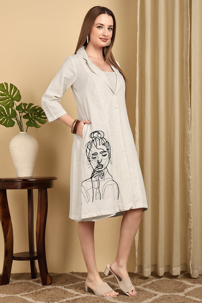 Flawless Thread Embroidery Work Dress