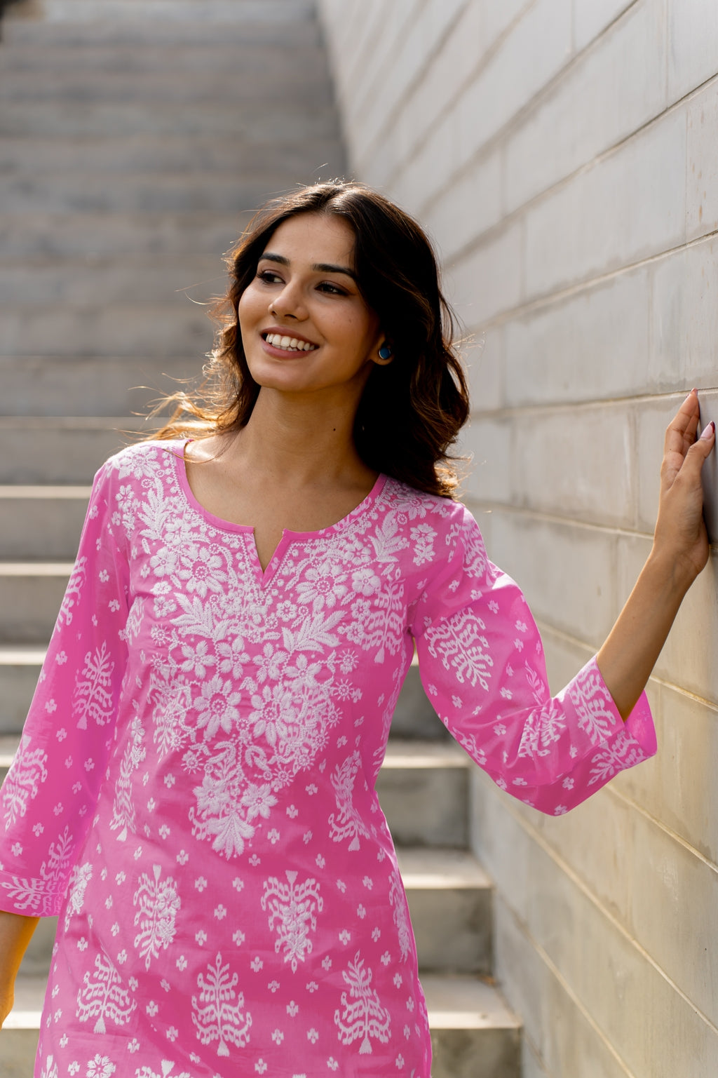Women's Embroidered Work Solid Straight Kurta With Plazzo Set