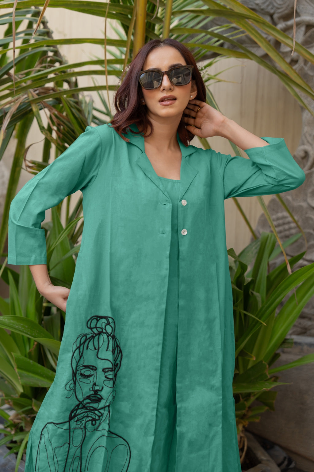 Flawless Hand Embroidery Soft Cotton Dress With Spaghetti