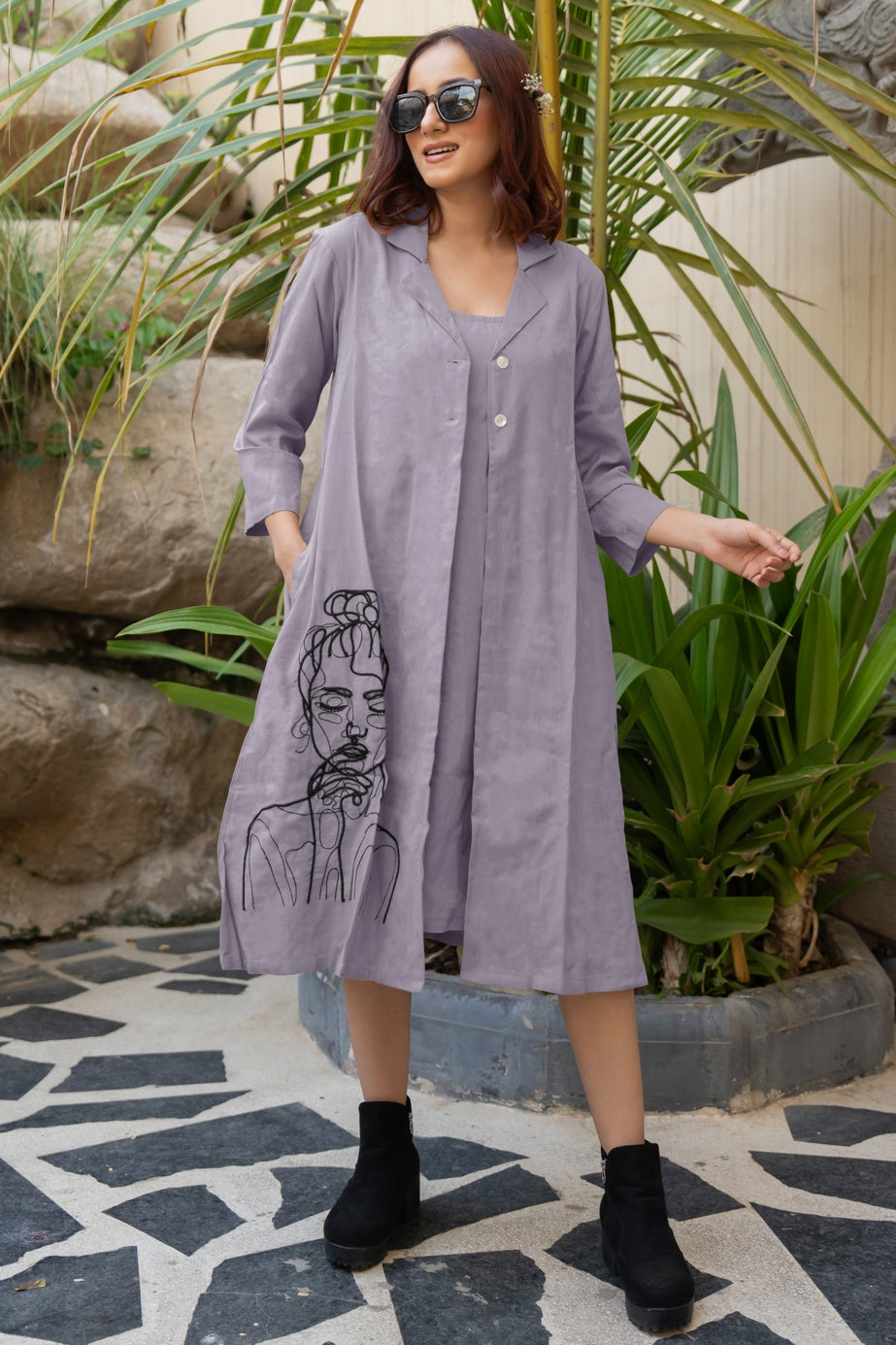 Flawless Hand Embroidery Soft Cotton Dress With Spaghetti