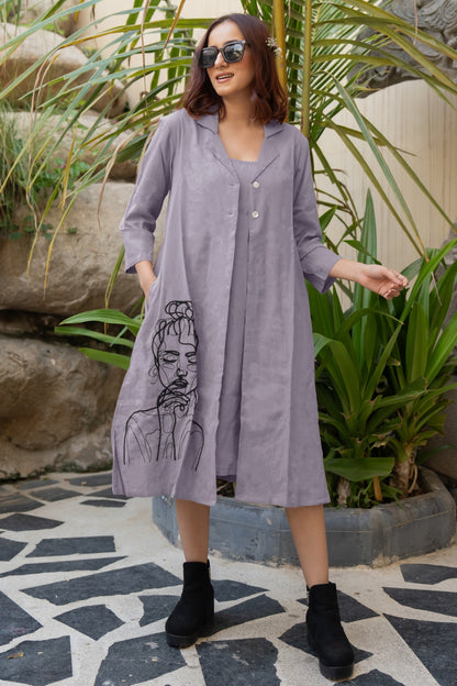 Flawless Hand Embroidery Soft Cotton Dress With Spaghetti