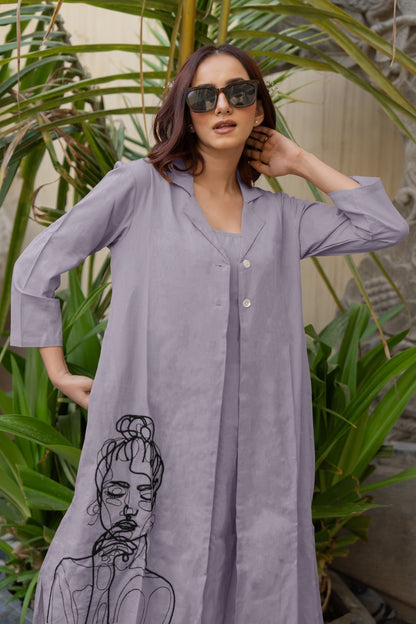 Flawless Hand Embroidery Soft Cotton Dress With Spaghetti