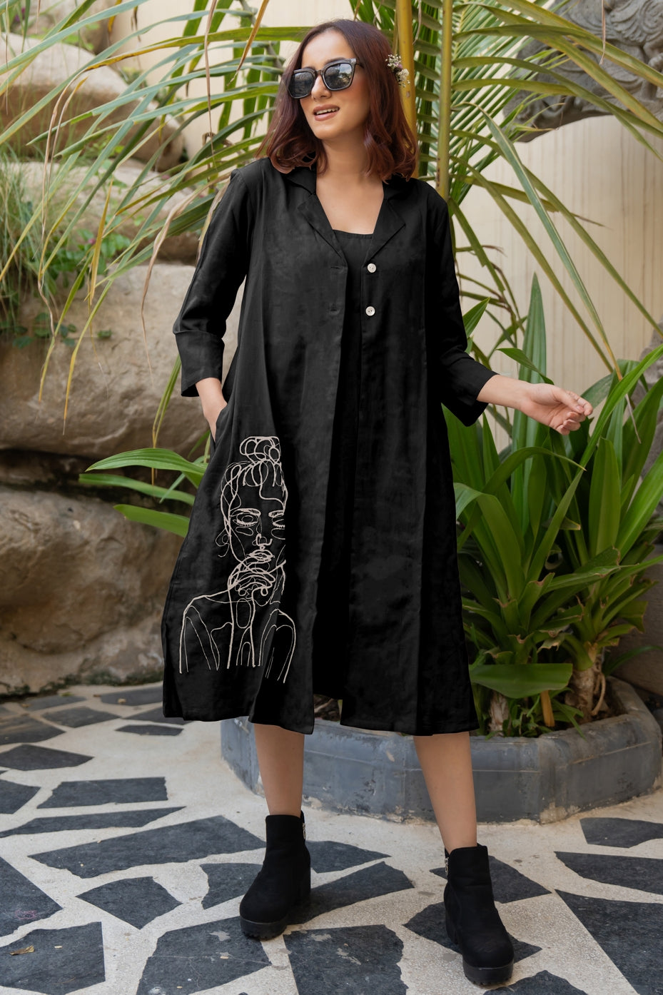 Flawless Hand Embroidery Soft Cotton Dress With Spaghetti