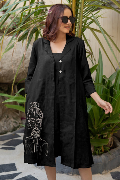 Flawless Hand Embroidery Soft Cotton Dress With Spaghetti