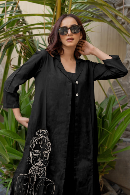 Flawless Hand Embroidery Soft Cotton Dress With Spaghetti