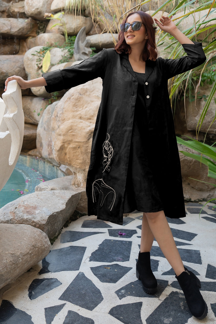 Flawless Hand Embroidery Soft Cotton Dress With Spaghetti