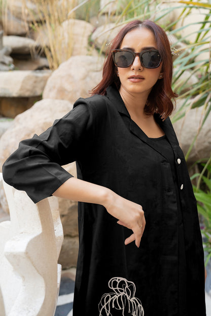 Flawless Hand Embroidery Soft Cotton Dress With Spaghetti