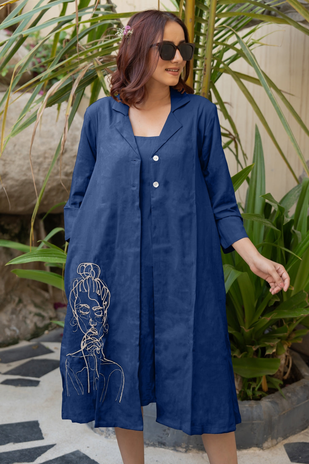 Flawless Hand Embroidery Soft Cotton Dress With Spaghetti