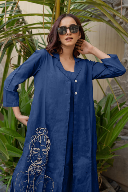 Flawless Hand Embroidery Soft Cotton Dress With Spaghetti