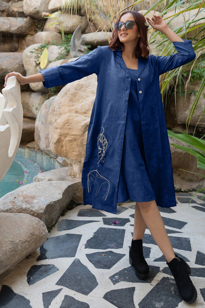 Flawless Hand Embroidery Soft Cotton Dress With Spaghetti