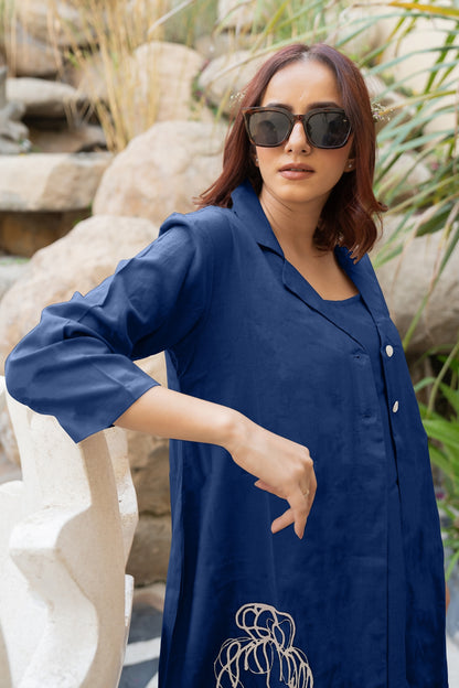Flawless Hand Embroidery Soft Cotton Dress With Spaghetti