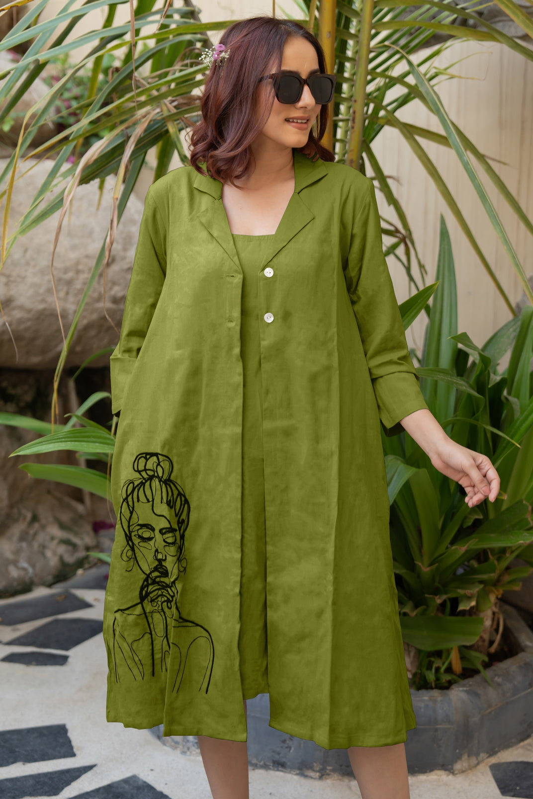 Flawless Hand Embroidery Soft Cotton Dress With Spaghetti
