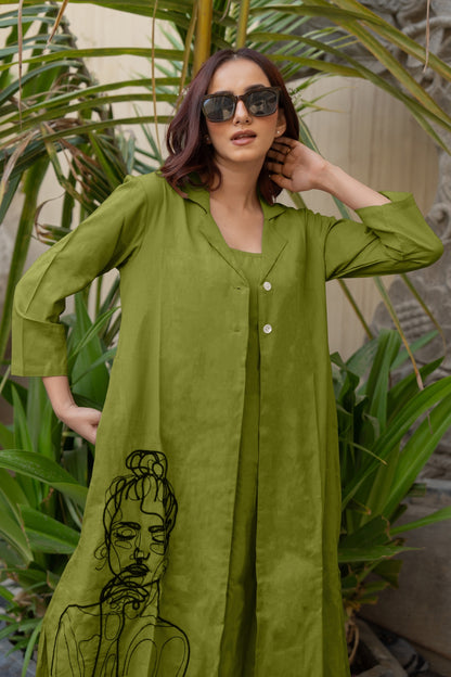 Flawless Hand Embroidery Soft Cotton Dress With Spaghetti