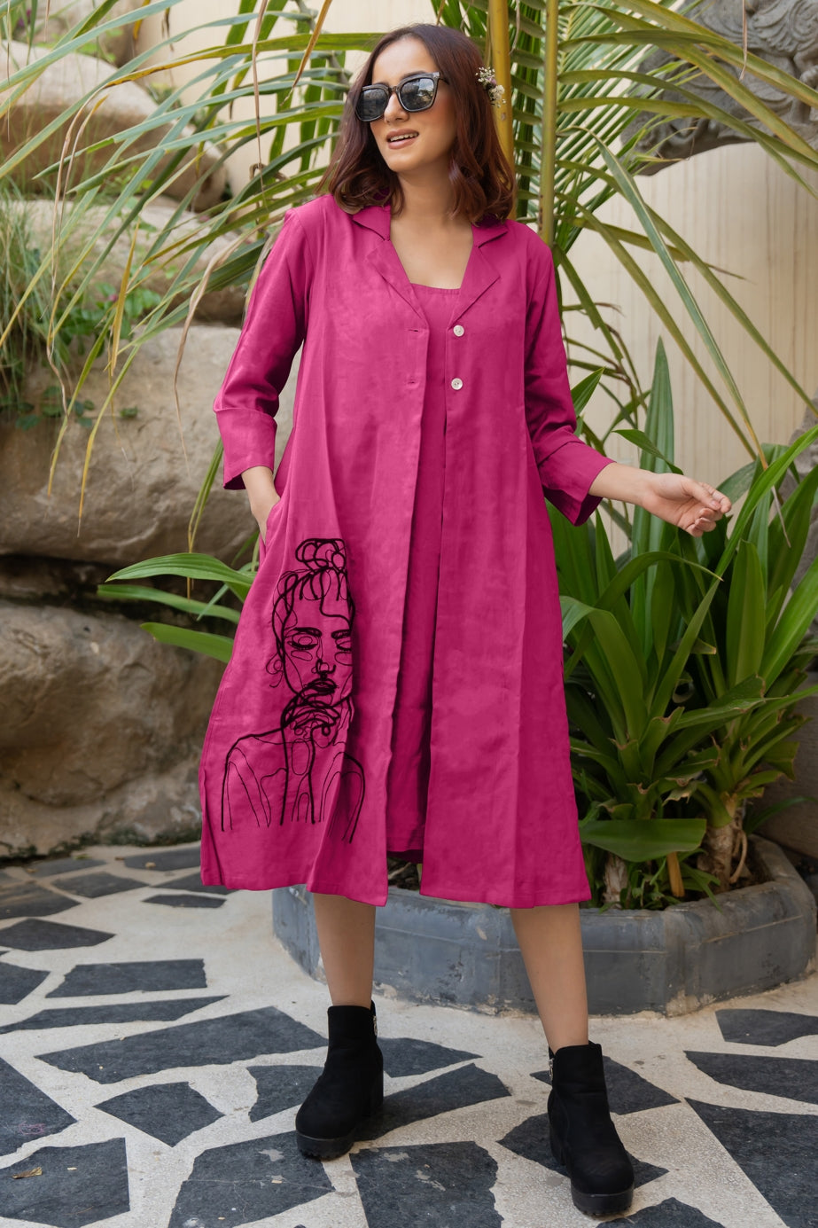Flawless Hand Embroidery Soft Cotton Dress With Spaghetti