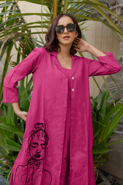 Flawless Hand Embroidery Soft Cotton Dress With Spaghetti