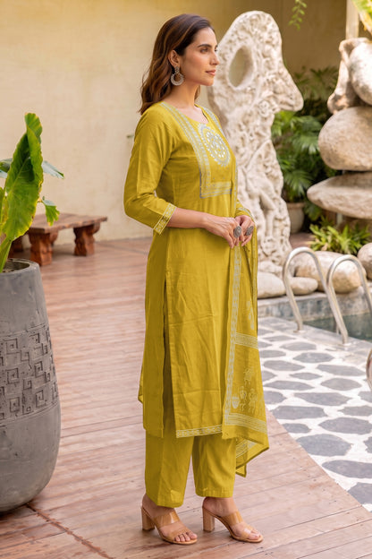 Fancy Block Print Kurta Set with Cutdana Work