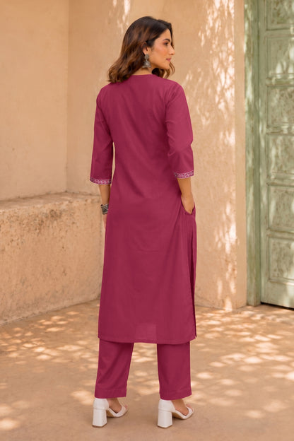 Fancy Block Print Kurta Set with Cutdana Work