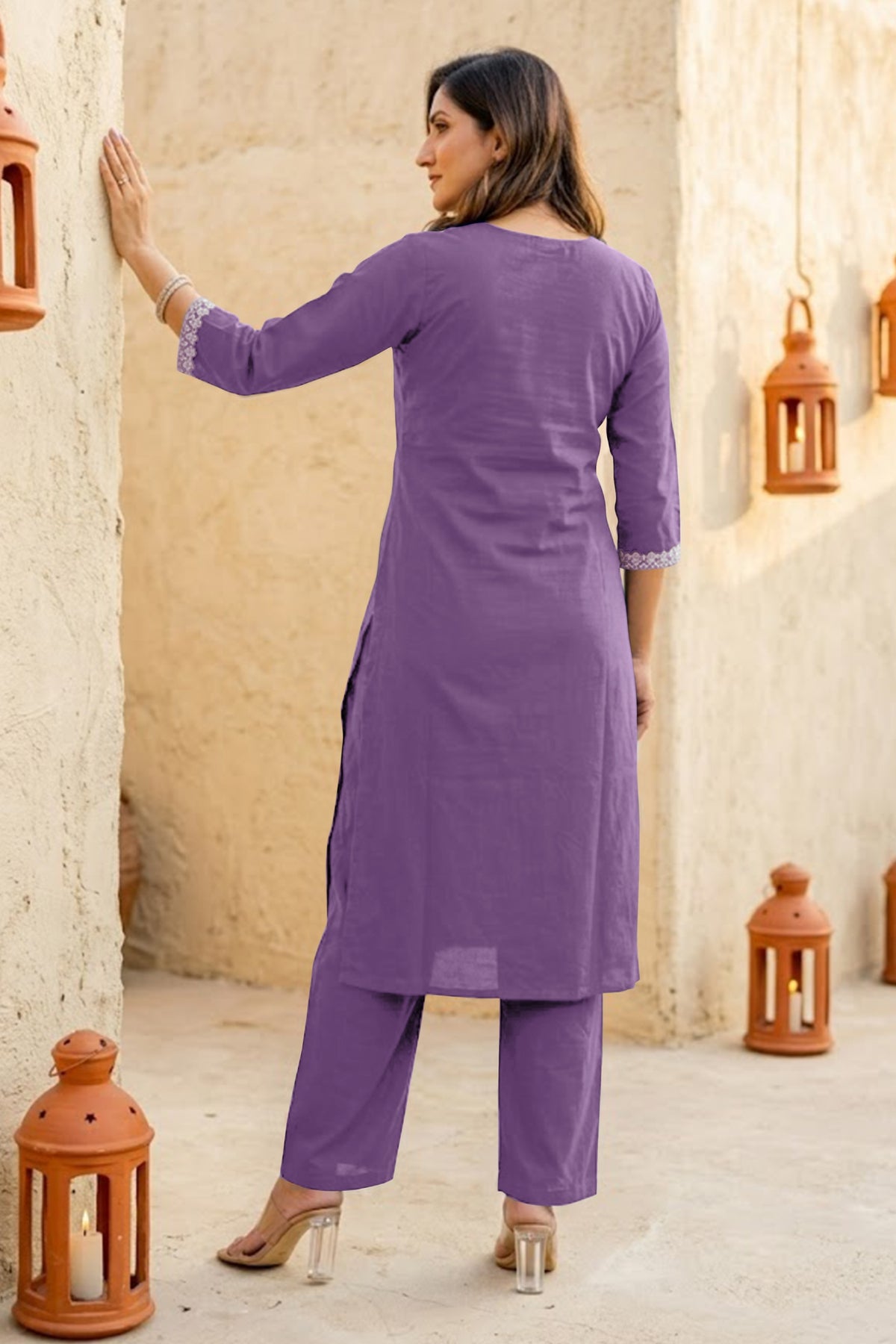 Trendy Block Print Kurta Set with Cutdana Work