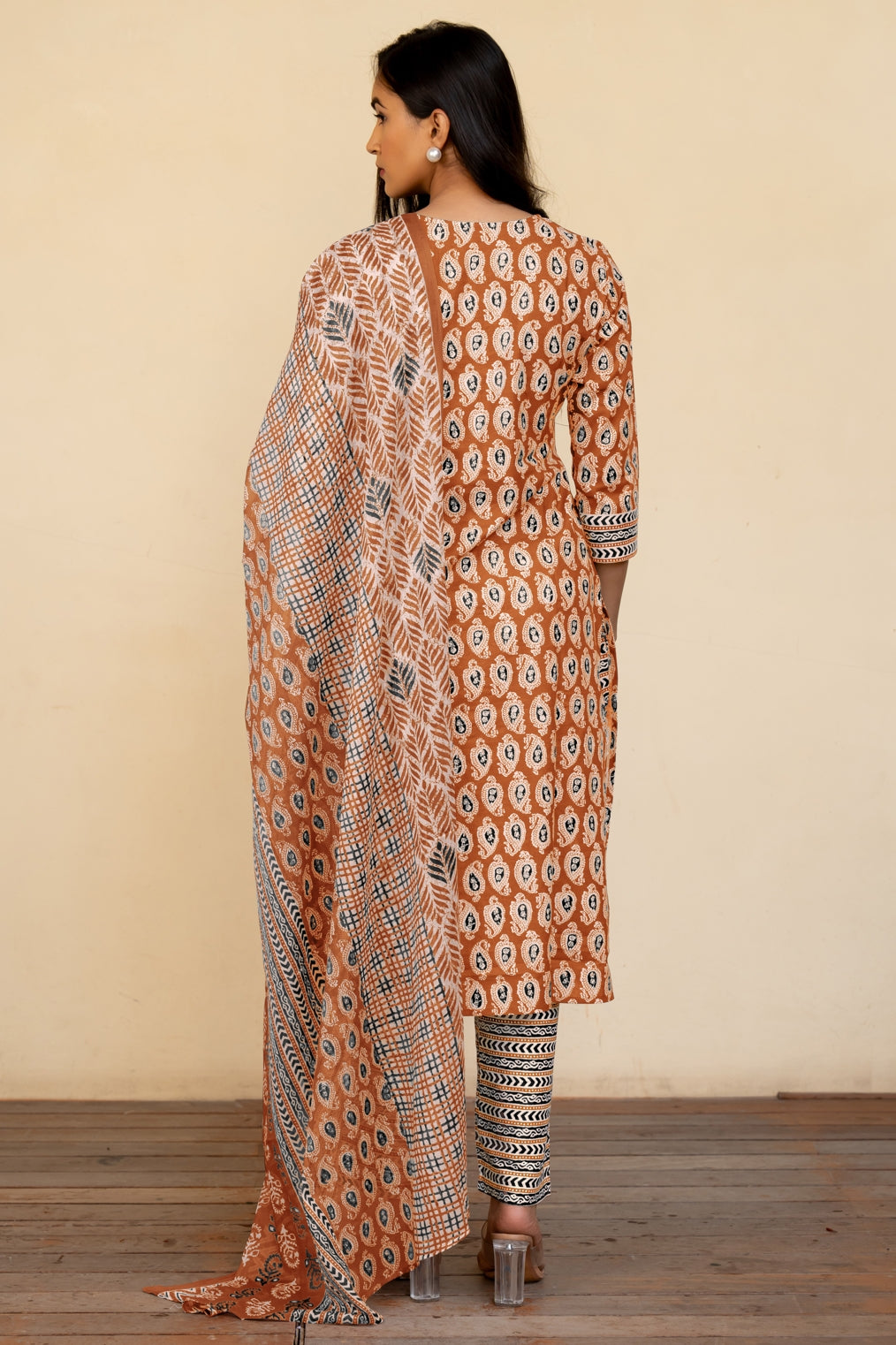 Trendy Cotton Floral Print Kurta Set with dupatta