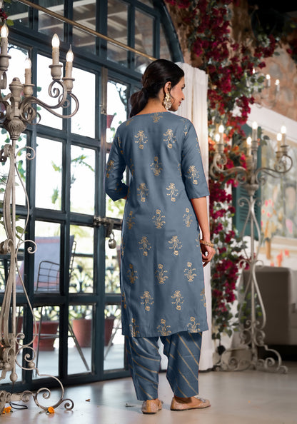 Elegant Rayon Foil Print Kurti with Dhoti Pant