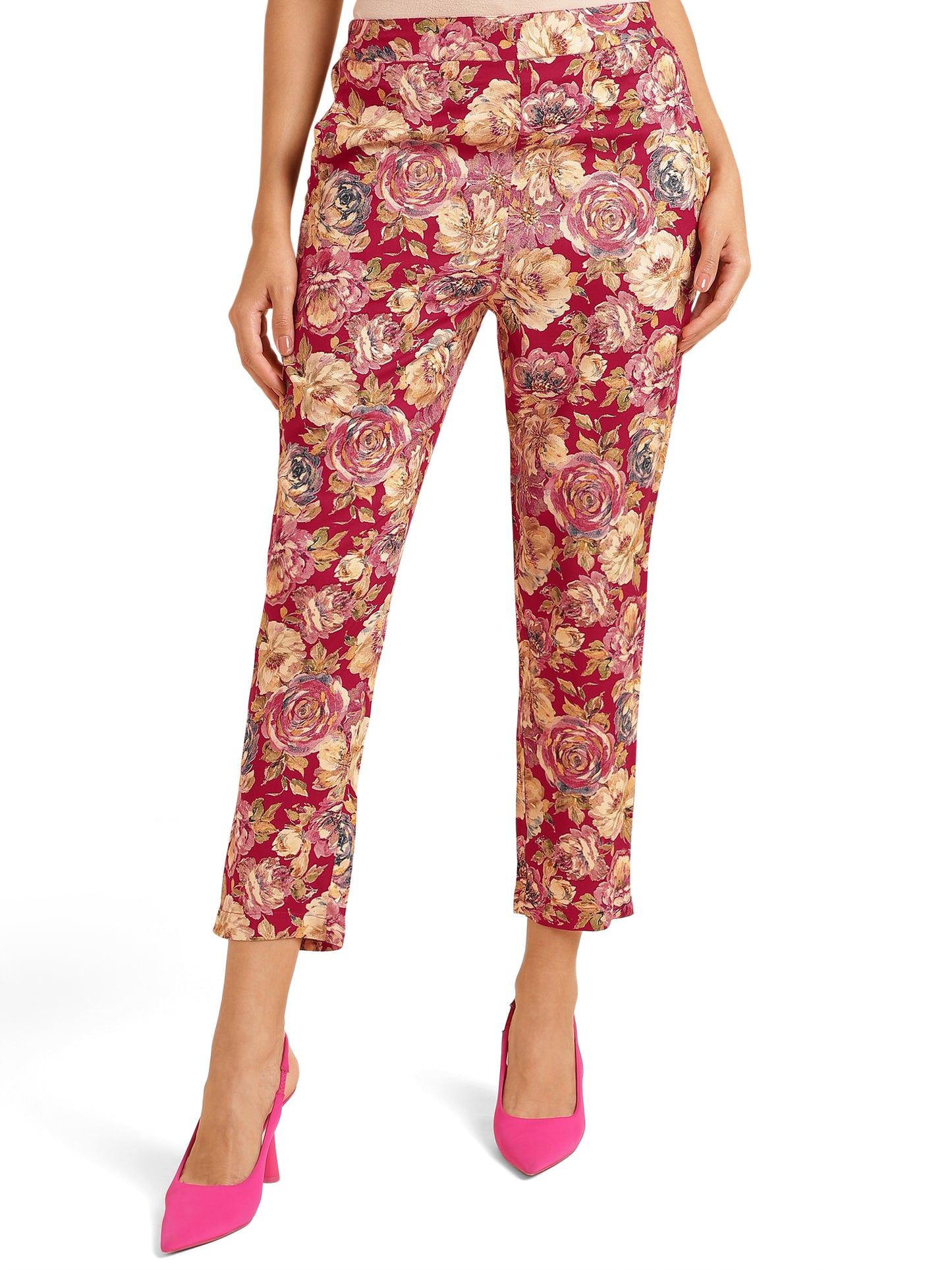 Elegant Foil & Floral Print Rayon Co-Ord Set