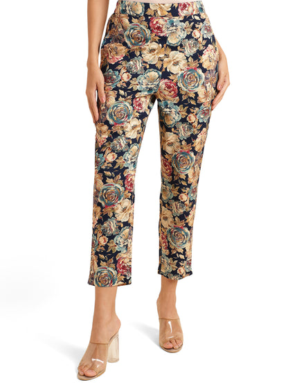 Elegant Foil & Floral Print Rayon Co-Ord Set